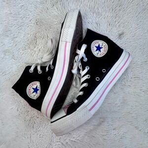 Converse Chuck Taylor All Star High Top Sneakers Black Pink Womens 8 Mens 6